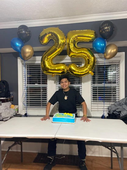 27-Inch Gold Number Balloons by [Brand Name] - Perfect for Birthday, Wedding & Graduation Celebrations
