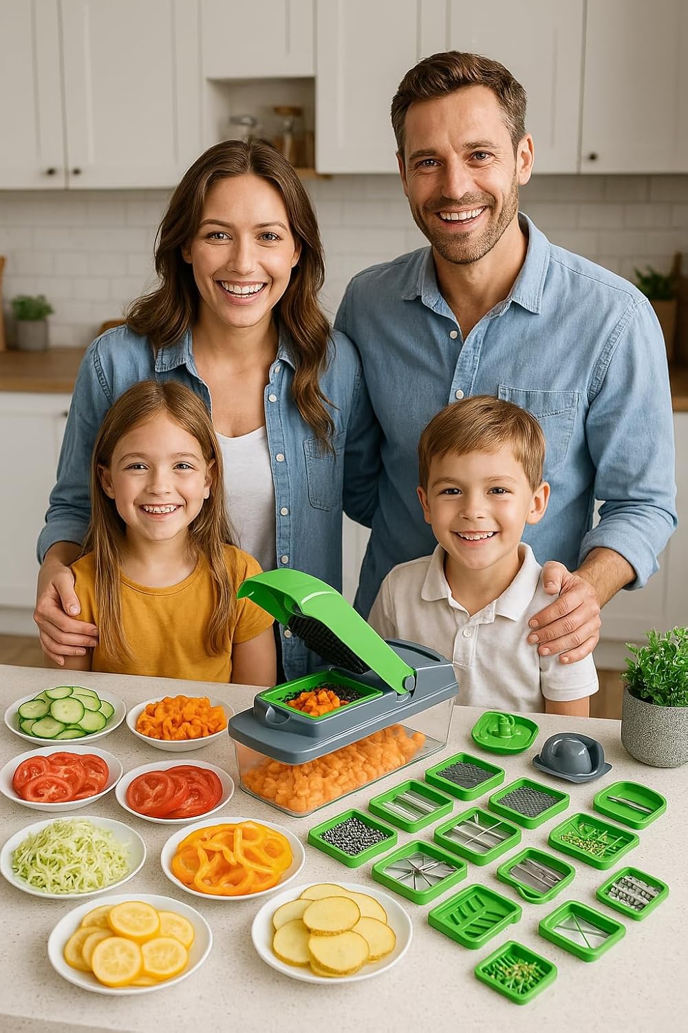 ZARIN 16-In-1 Vegetable Chopper & Slicer - Multi-Function Mandoline for Easy Meal Prep | Perfect for Onions, Fruits & Veggies