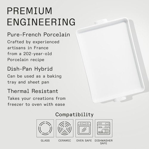 Made In Cookware - Baking Slab | Pure French Porcelain | Elegant White Design