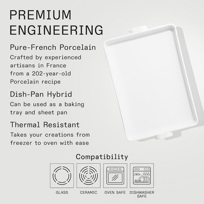 Made In Cookware - Baking Slab | Pure French Porcelain | Elegant White Design