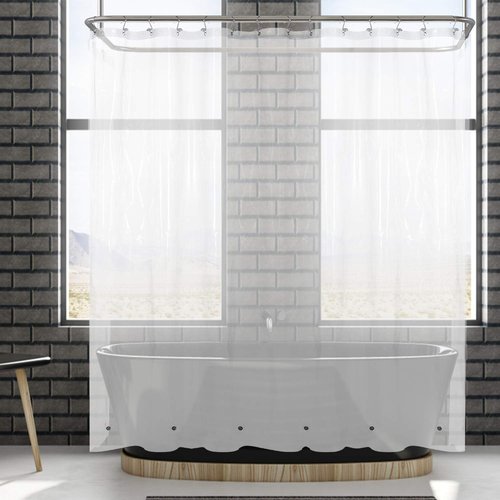 Barossa Design Extra Wide Shower Curtain Liner 108" x 72" with 8 Magnets - Waterproof PEVA Around Shower Liner for Bathroom, PVC Free, Metal Grommets - Clear, 108X72