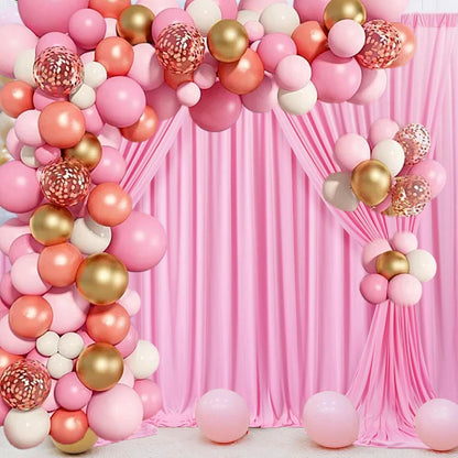 Skiennix 10 x 7 Feet Pink Backdrop Curtain - Versatile Photo Background for Parties & Events