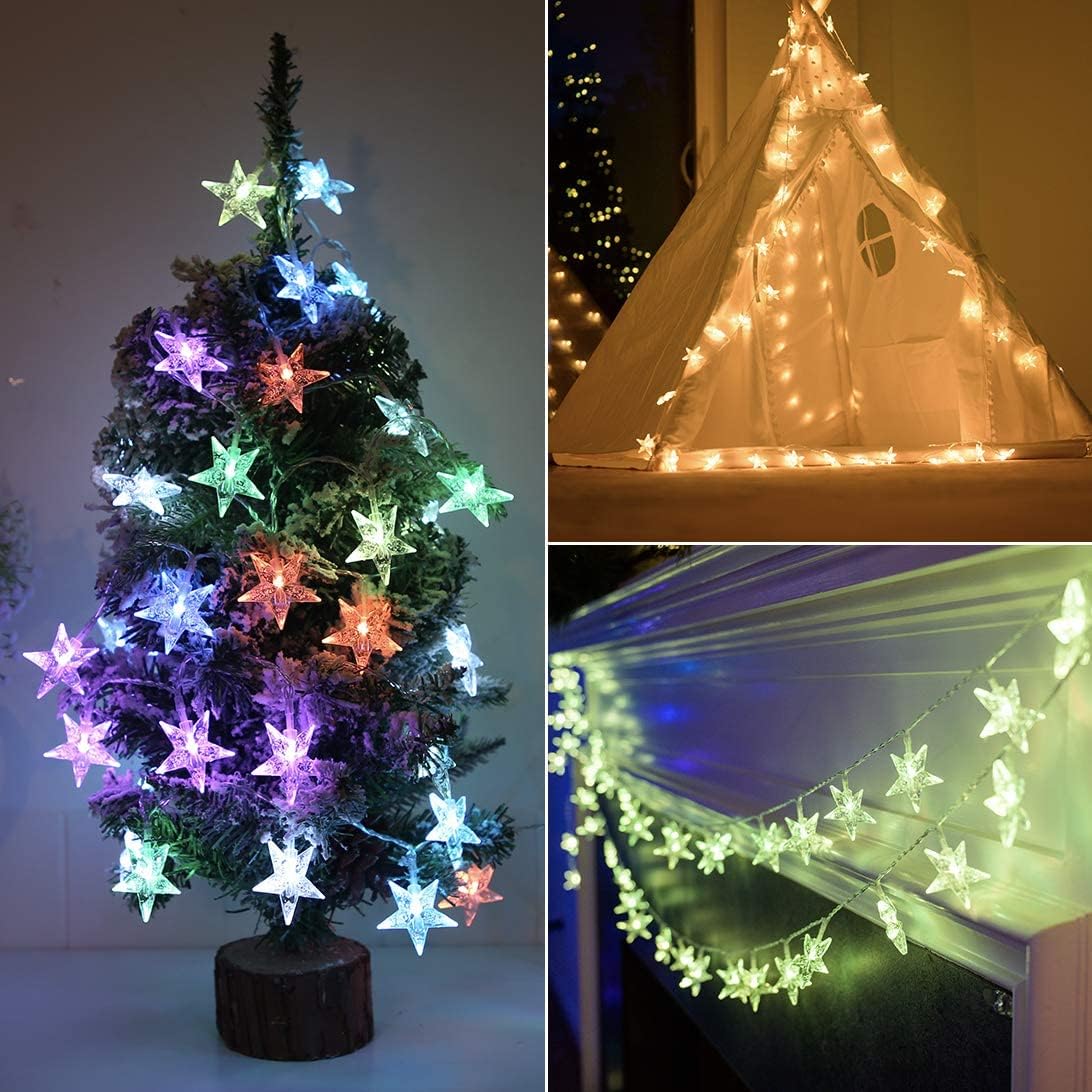 Minetom Star String Lights - 33 ft Color Changing Lights with Remote & Timer for Bedroom, Patio, Party