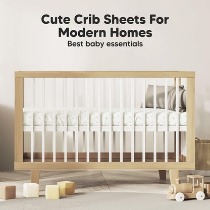 KeaBabies 2-Pack Baby Crib Sheets for Boys, Girls - 52x28 Viscose Derived from Bamboo Toddler Bed Sheets Neutral, Fitted Crib Mattress Cover for Standard Baby Bedding, Soft & Cozy (Herb)