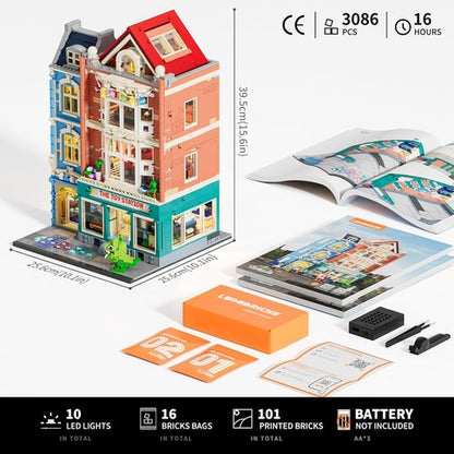 Lumibricks Building Bricks Set - City Town Modular Dollhouse with LED Light Display | 3086 Pcs Construction Kit for Teens & Adults
