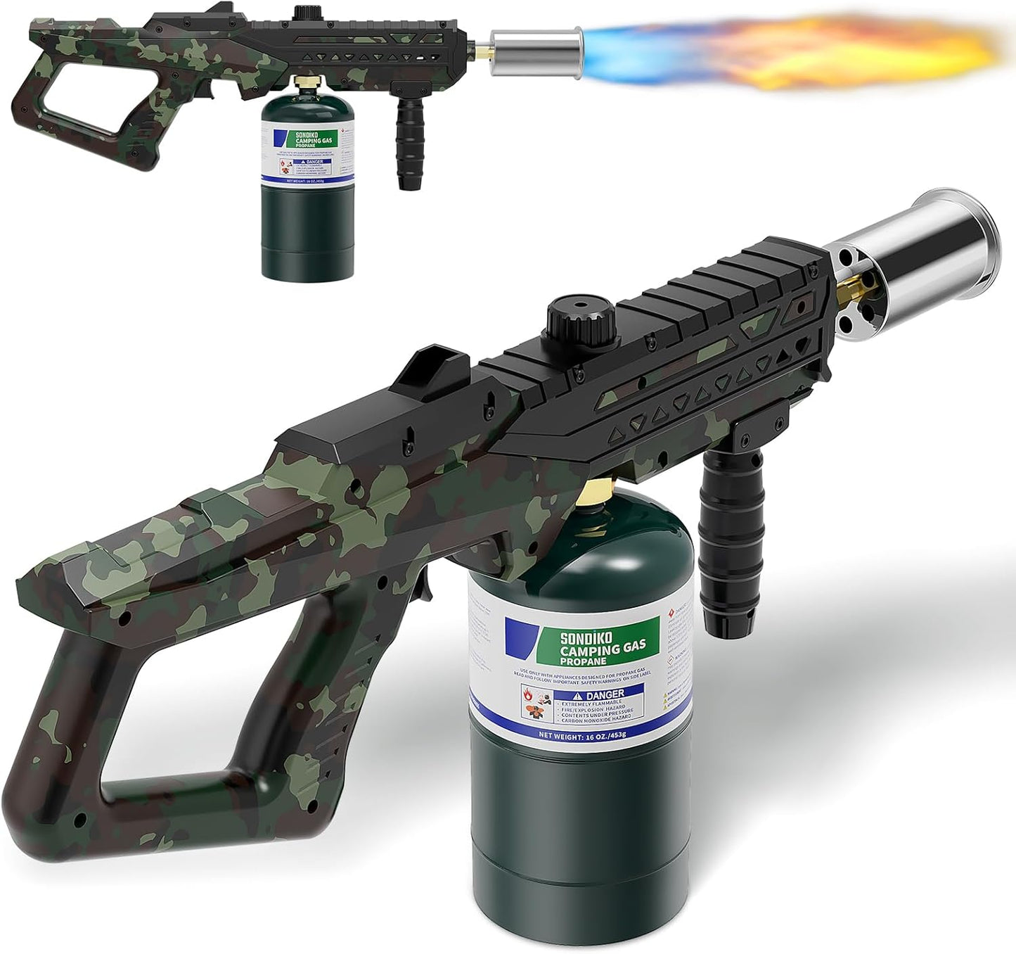 Sondiko Culinary Torch Gun - Powerful Adjustable Propane Burner for Searing Steak & BBQ | Campfire Starter