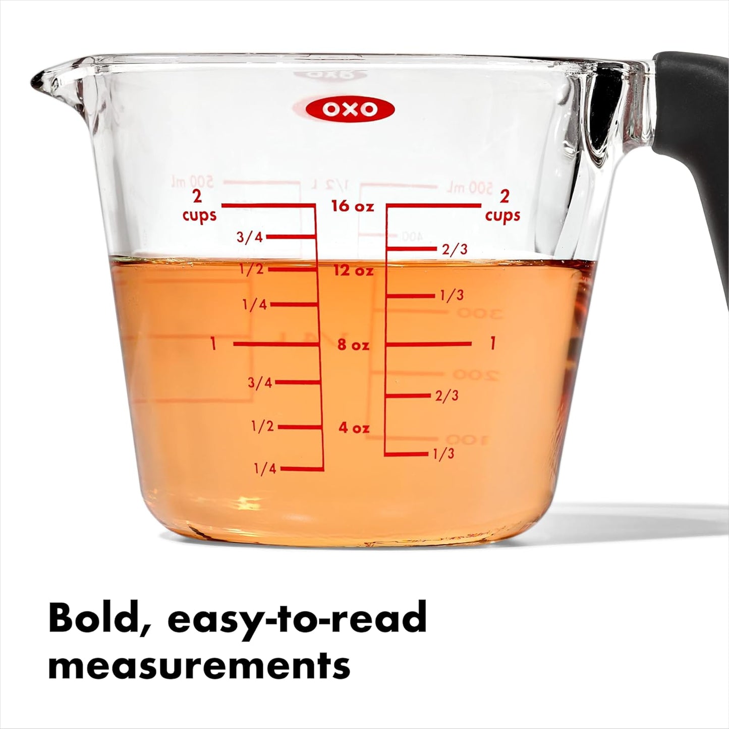 OXO Good Grips 2-Cup Glass Measuring Cup - Durable, Easy-to-Read Measurement Markings