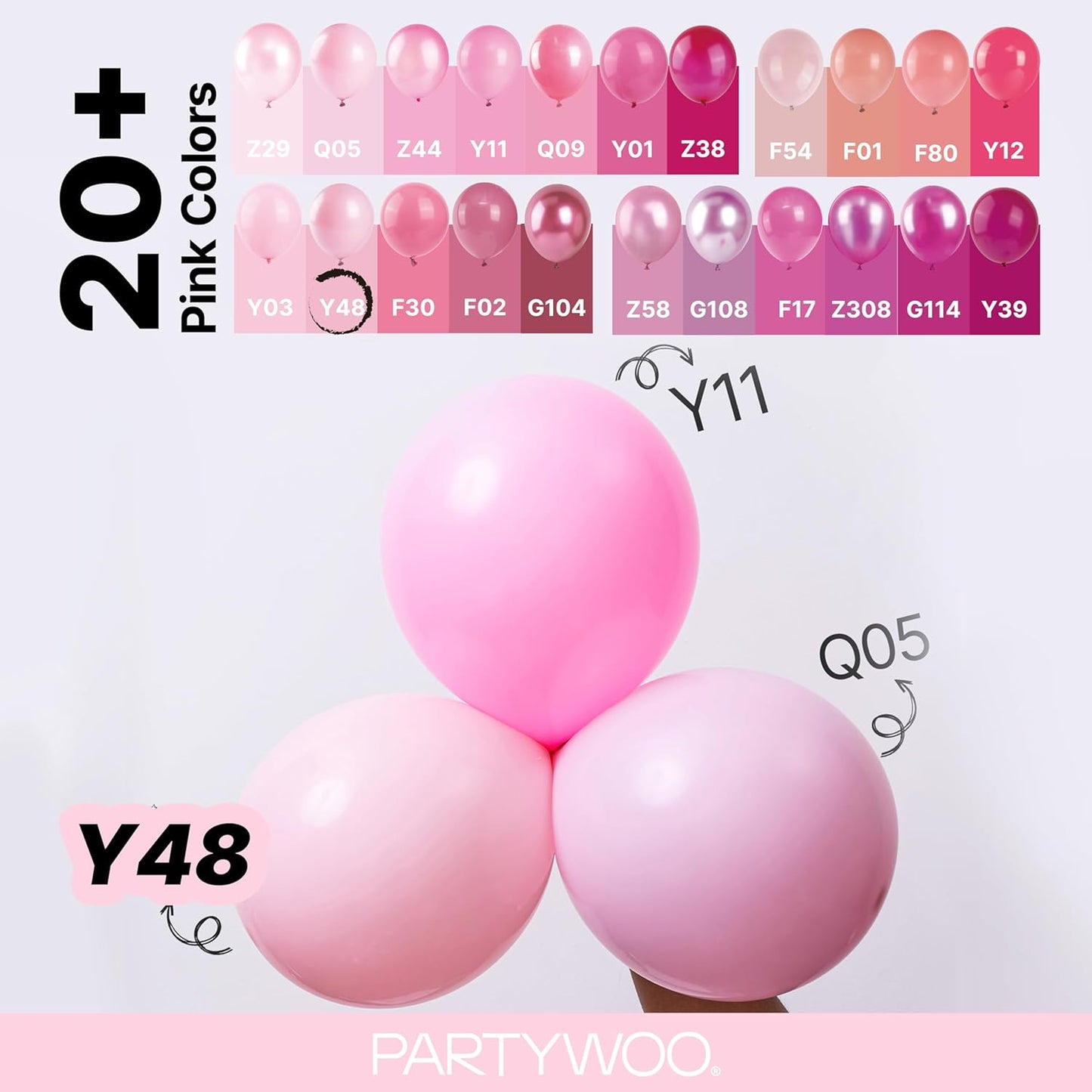 PartyWoo Light Pink Balloon Arch Kit - 152pcs in Various Sizes for Baby Showers & Birthday Parties