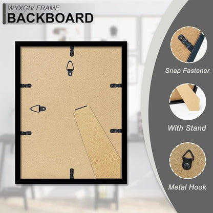 Lightweight Black Picture Frame Set by [Brand Name] - Durable 8.5x11 Inch High-Clarity Display (2 Pack)