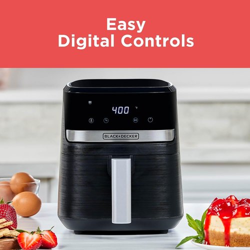 BLACK+DECKER Purifry 2QT Air Fryer - Enjoy Crispy Fried Taste Without the Fat | Digital Touchscreen & Auto Shut-Off