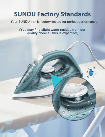 Skiennix Steam Iron - 1500W Ceramic Soleplate, Rapid Heating, Self-Cleaning, Auto-Off | Green