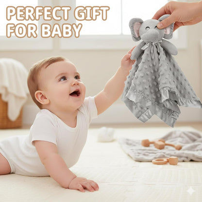 Pro Goleem Elephant Security Blanket - Soft Unisex Lovey Snuggle Toy for Newborns | Grey 16 Inch