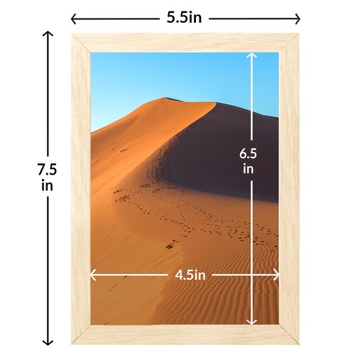 LaVie Home 5x7 Picture Frame for Wall Display, 5x7 Oak Picture Frame with HD Plexiglas, 5 x 7 Poster Frame 1 Pack, Display Frame for Vertical or Horizontal, Classic Collection