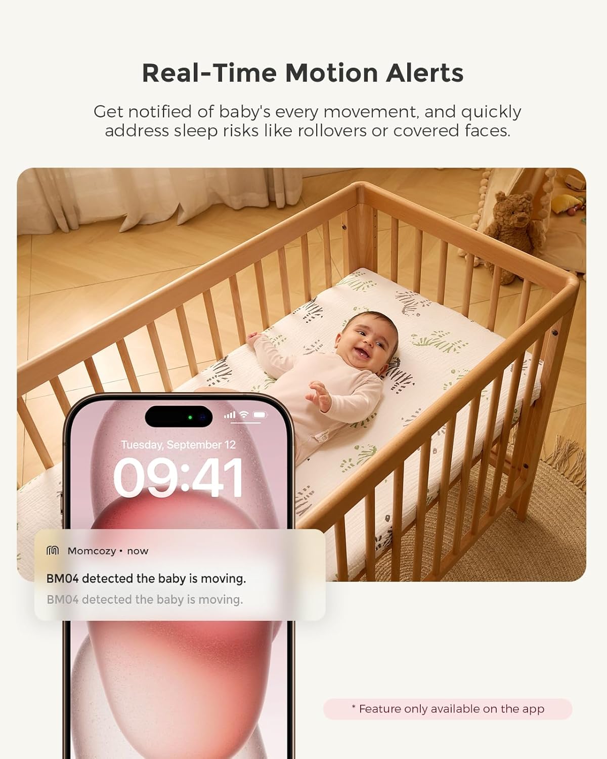 Momcozy Smart WiFi Baby Monitor - 1080P Camera with 5" Screen, Night Vision & 2-Way Talk | BM04
