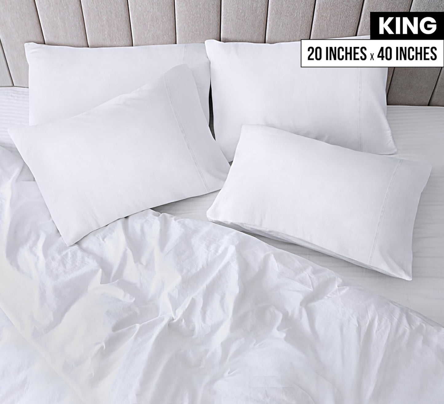 Utopia Bedding King Pillow Cases - 12 Pack Soft Brushed Microfiber | Fade & Shrinkage Resistant 20x40 Inches (White)
