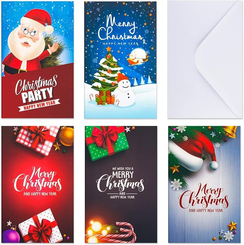 Christmas Gift Card Holders with Envelopes — 30 Pack, Festive Designs