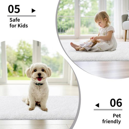 Disolla White Bathroom Rug 17x24 - Non-Slip Plush Small Bath Mat, Highly Absorbent & Ultra Soft Fluffy Floor Mat, Machine Washable for Shower and Tub