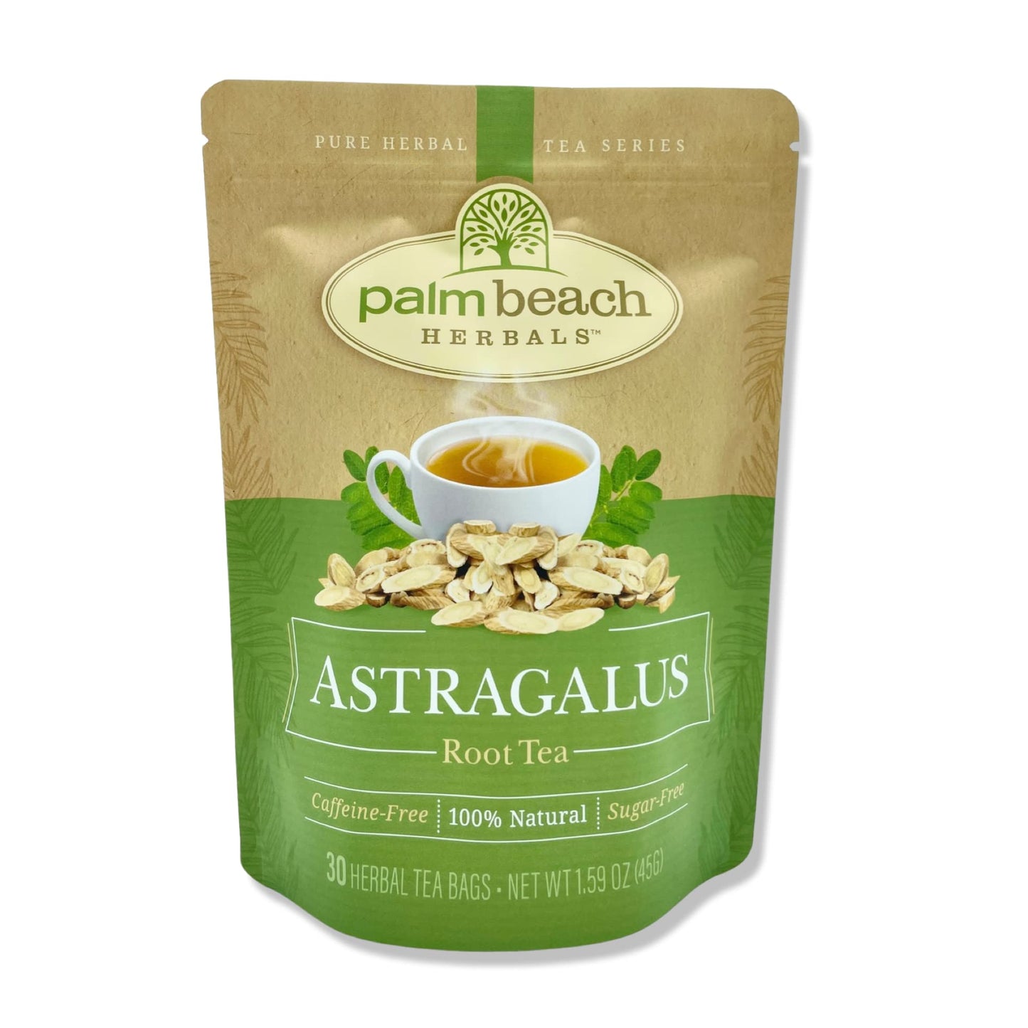 Astragalus Root Tea - Pure Herbal Tea Series by Palm Beach Herbal Tea Company (30 Tea Bags) 100% Natural