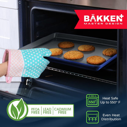 Premium Non-Stick Ceramic Baking Sheet Pan - Aluminized Steel, PFOA & PFAS Free - Ideal for Baking & Roasting - Medium Size (15.5" x 10") - Blue