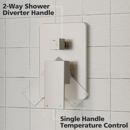 Gabrylly Shower System Brushed Nickel, Rain Shower head with handheld Shower Spray Combo, Rainfall Shower Faucet Set Complete, High Pressure 10" Stainless Steel Shower Valve Set