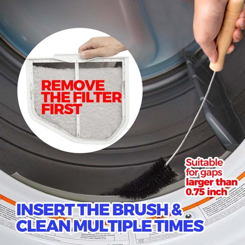 Holikme Dryer Vent Cleaner Kit - Flexible Lint Remover & Brush for Dust and Pet Hair Cleanup