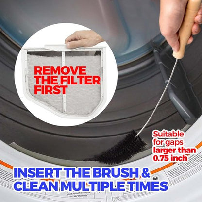 Holikme Dryer Vent Cleaner Kit - Flexible Lint Remover & Brush for Dust and Pet Hair Cleanup