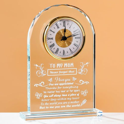 Arikyrist Lovely Birthday Crystal Clock for Mom from Daughter Son, Unique Gift Ideas for Mother's Day, Valentine's, Thanksgiving and Christmas