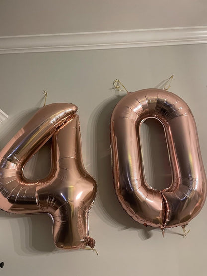 Rose Gold Number Balloon - 40 Inch 24th Birthday Decorations for Women & Men | Perfect for Weddings & Anniversaries