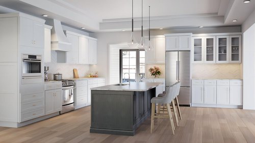 Furinno Shaker Wall Kitchen Cabinet 2-Doors-2 Shelves, Ready to Assemble, 12 D x 24 W x 36 H, White