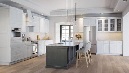 Furinno Shaker Wall Kitchen Cabinet 2-Doors-2 Shelves, Ready to Assemble, 12 D x 24 W x 36 H, White