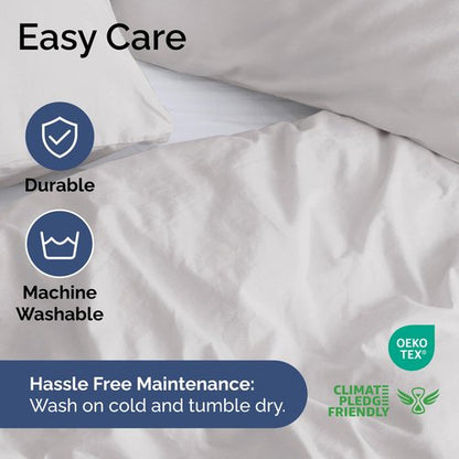 Duvet Cover Queen Size Set - Extra Soft Queen Duvet Cover 90" x 90" with 2 Pillow Shams - Hotel Luxury, Easy Care & Fade Free with Zipper Closures & Ties - All Season, Comfy & Breathable (French Grey)