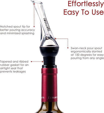 Wine Aerator Pourer and Replacement O-Rings and Air Tubes by Vintorio