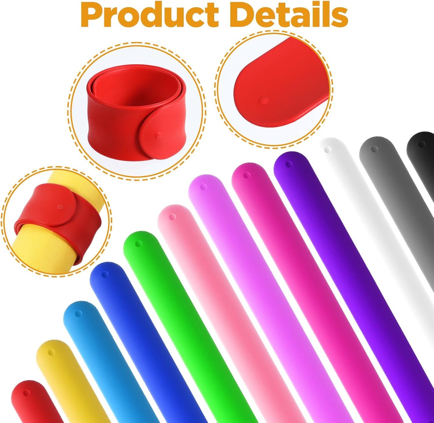 Skiennix Silicone Wrapping Paper Roll Holder Clips - 36 Pcs in 12 Vibrant Colors | Steel-Reinforced Snap Bands for Christmas & Crafts
