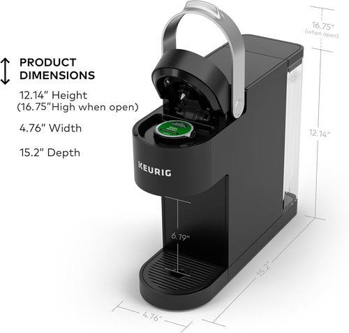 Keurig K-Slim Coffee Maker - Multistream Technology with 3 Brew Sizes | Sleek Black Design, 46oz Reservoir