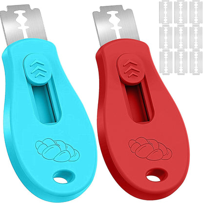 Skiennix Bread Lame | Sourdough Scoring Tool with Extractable Magnetic Design | Includes 5 Razor Blades - Red & Blue