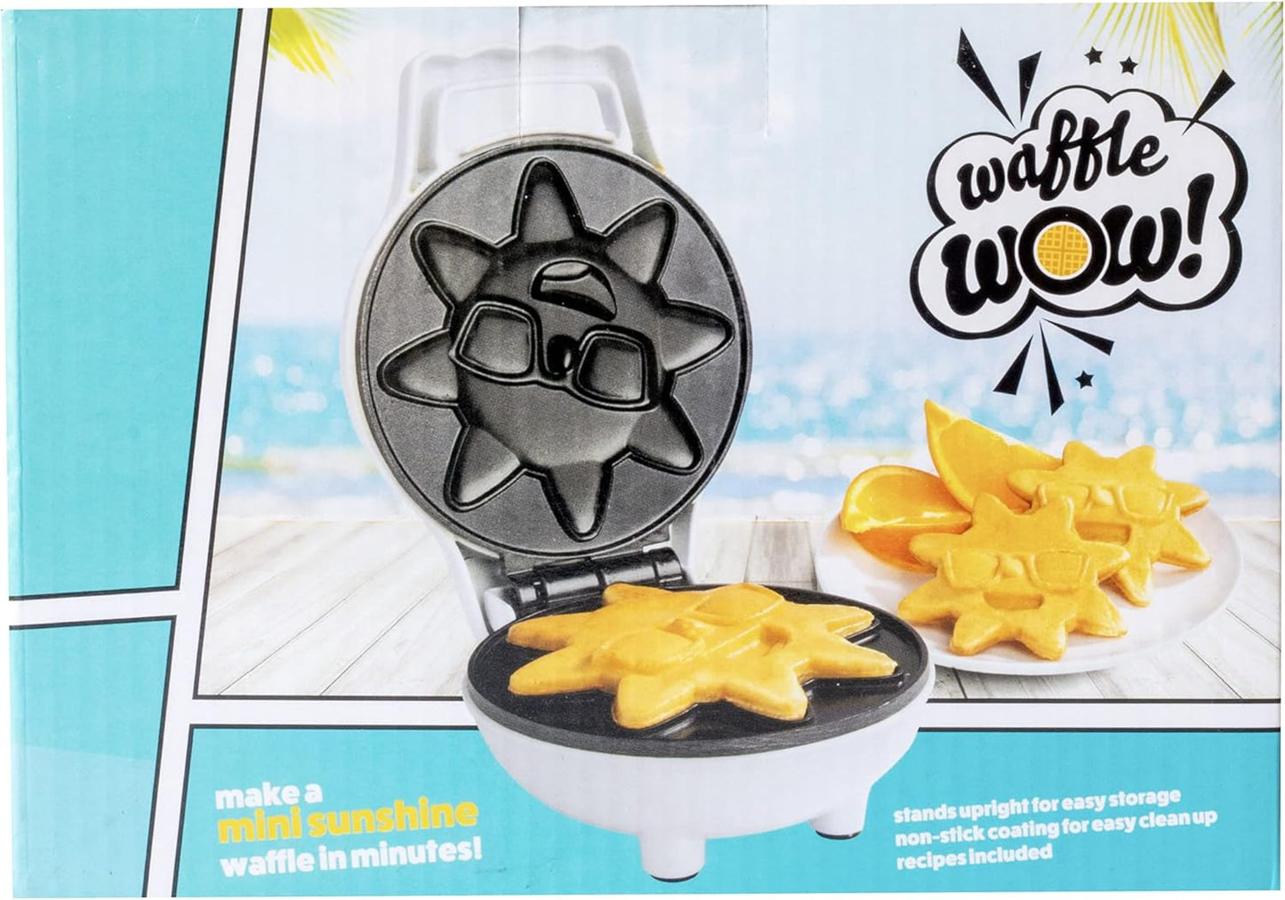 Rise & Shine Mini Sun Waffle Maker - Non-Stick Electric Iron for Personal-Sized 4" Sunshine Waffles | Perfect Easter Basket Gift