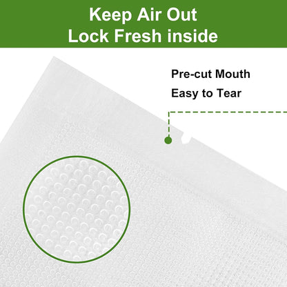 Moretoes Vacuum Sealer Bags - 200pcs BPA-Free Food Saver Bags, Quart Size 8" x 12" for Meal Prep & Storage