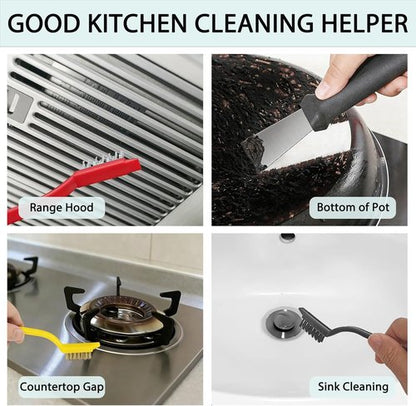 Crevice Cleaning Brush Set - Hard Bristle Gap Scrubber Tools for Bathroom & Shower | 12-Pack Essentials
