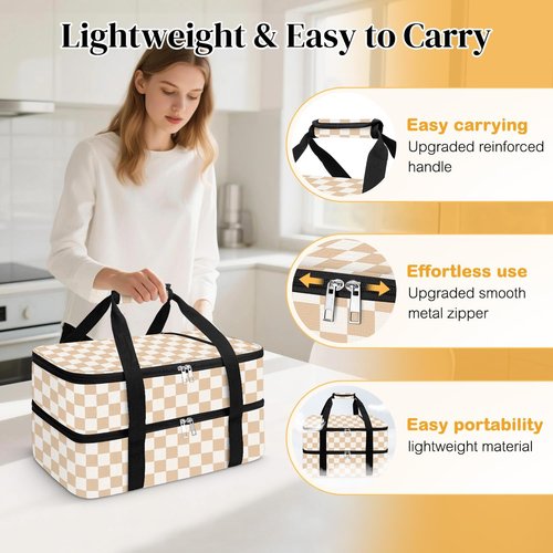 Coobiiya Insulated Casserole Carrier - Keeps Food Hot or Cold | Portable Tote for 9" x 13" Dishes