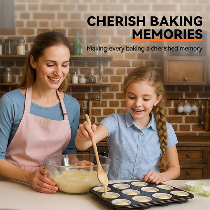 Yoehka Muffin Pan Set - Nonstick 12-Cup Baking Tin for Perfect Cupcakes | Durable Carbon Steel