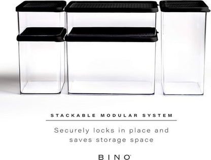 BINO Airtight Food Storage Containers - 3.6 Qt Black Kitchen Organizers for Pantry & Food Preservation