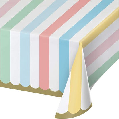 Creative Converting Pastel Celebrations Paper Tablecloth - Perfect for Parties | 1 Count