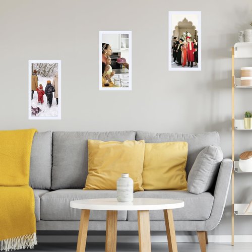 JCJMY 8x17 Picture Frame White for Poster Photo Picture, Horizontal and Vertical Formats for Wall Hanging, 8 x 17 Wall Gallery Poster Photo Frame for 8 by 17 Photos Posters, White