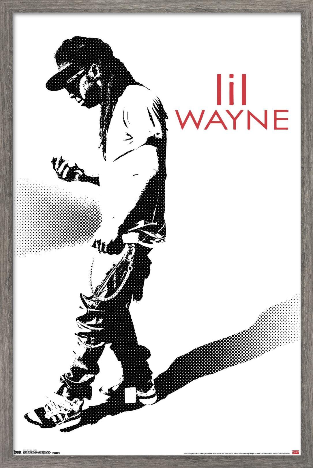 Trends International Lil Wayne - Hustle Wall Poster, 22.375" x 34", Barnwood Framed Version