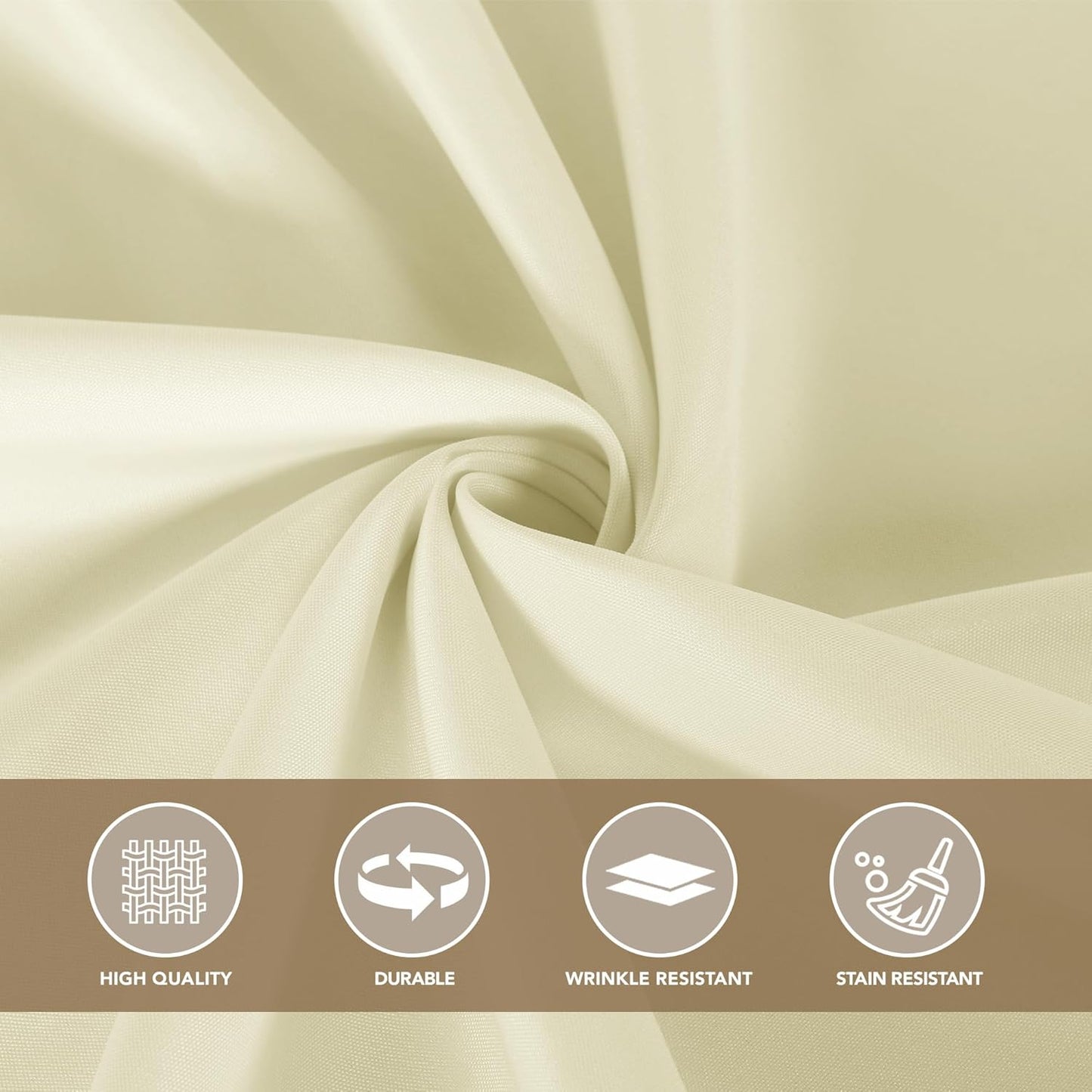 Sancua Small Square Tablecloth - 36x36 Inch Beige Polyester Cover for Square or Round Tables