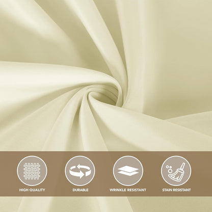 Sancua Small Square Tablecloth - 36x36 Inch Beige Polyester Cover for Square or Round Tables