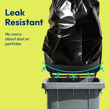 Heavy Duty Contractor Trash Bags - 33 Gallon, 1.0 Mil, Leakproof Black Garbage Bags for Construction & Yard Debris
