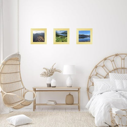 JCJMY 4x4 Picture Frame Gold for Wall Hanging or Tabletop, Wall Mounting Horizontally or Vertically, 4 x 4 Wall Gallery Poster Photo Frame with Shatter Resistant Plexiglass, Gold