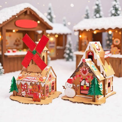JeVenis Gingerbread House Craft Kit - DIY 3D Building Set for Christmas & New Year Decorations