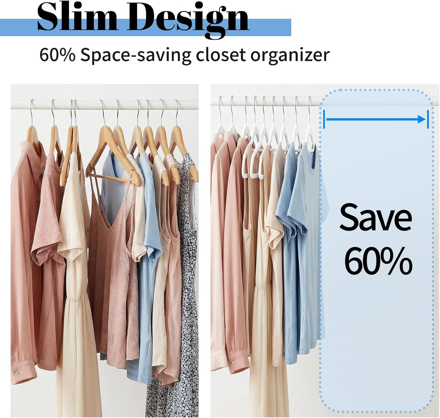 Smartor Velvet Hangers - Space-Saving Non-Slip Clothes Hangers with Tie Bar | 20-Pack Heavy Duty